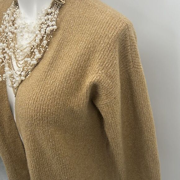 J Crew extra soft khaki boyfriend cardigan size large - Picture 2 of 4